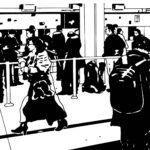 Femme à l'aéroport