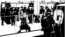 Femme à l'aéroport